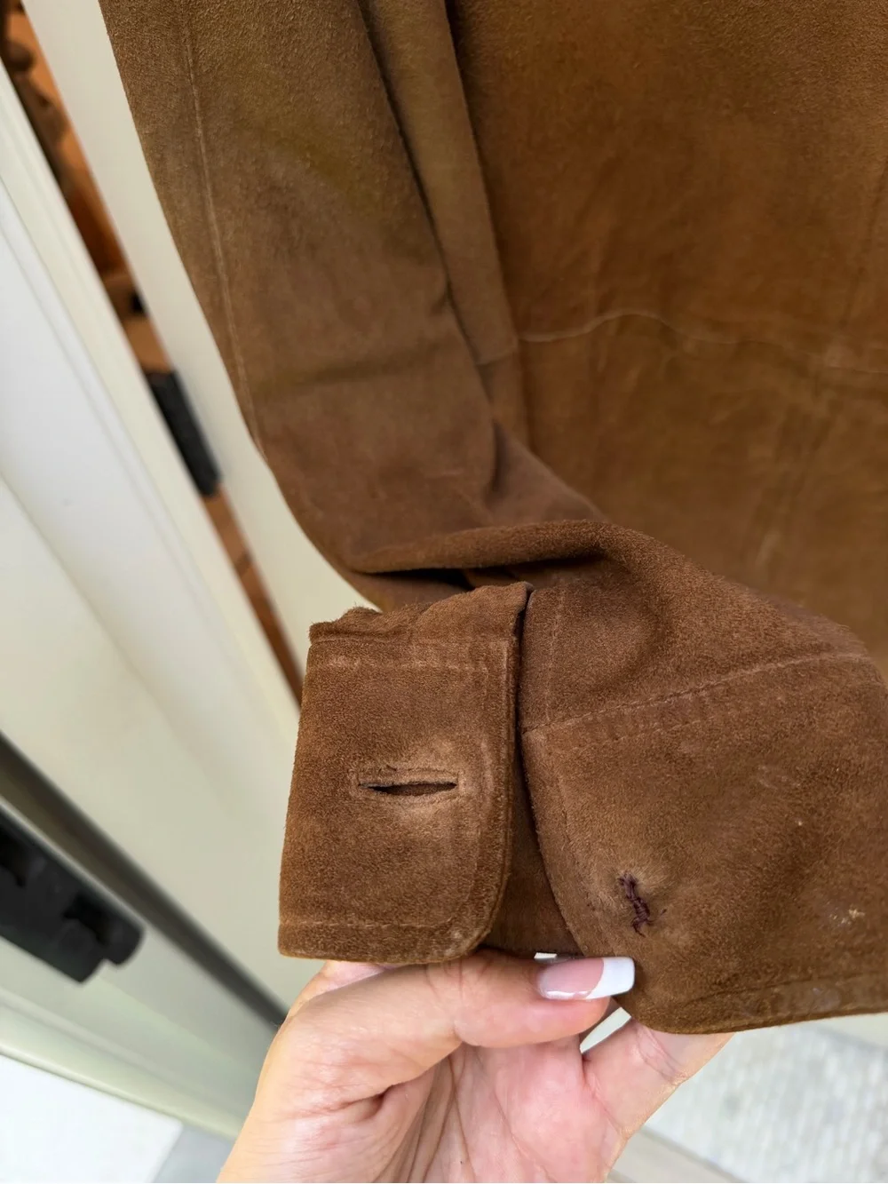 Vintage Polo Jeans Co Ralph Lauren Brown Genuine Suede Leather Overshirt Jacket